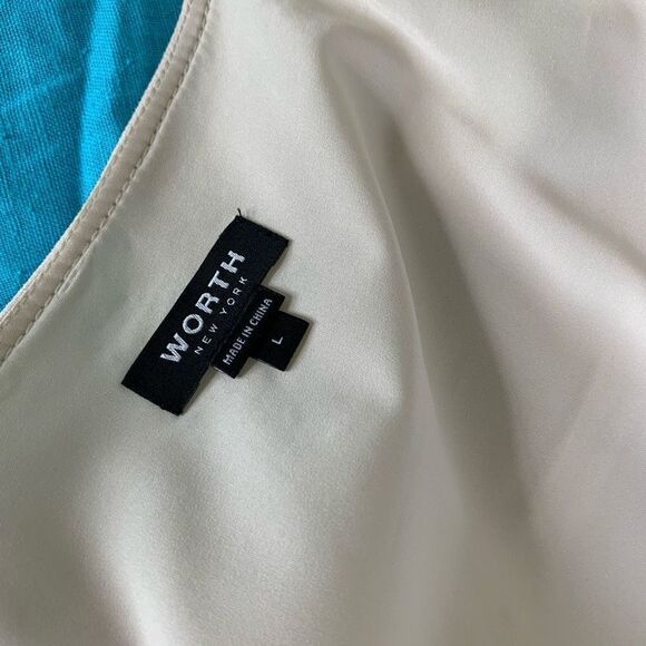 WORTH wool blend beige jacket blazer sz L womens - Picture 7 of 10